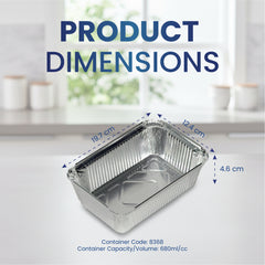 Aluminium Food Containers with Paper Lids – Multiple Sizes | Food-Grade Takeaway Packaging