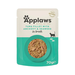 Applaws Tuna with Anchovy & Seaweed in Broth Wet Cat Food 70g Pouch
