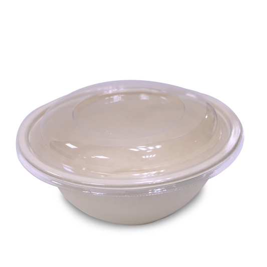 Bagasse Round Containers with Lids | CH550–CH1000 | Eco-Friendly Takeaway Boxes | Bulk Pack
