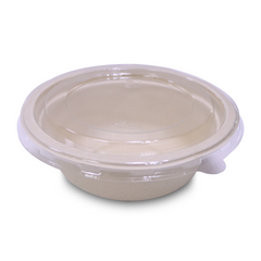 Bagasse Round Containers with Lids | CR12–CR40 | Eco-Friendly Takeaway Bowls | Bulk Pack