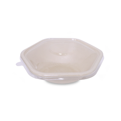 Bagasse Hexagon Containers with PET Lids – CBH750 & CBH1000 | Eco Takeaway Boxes