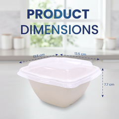 Bagasse Square Food Containers with PET, PP & Bagasse Lids – Eco-Friendly Packaging