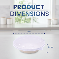 Bagasse Round Containers with Lids | CR12–CR40 | Eco-Friendly Takeaway Bowls | Bulk Pack