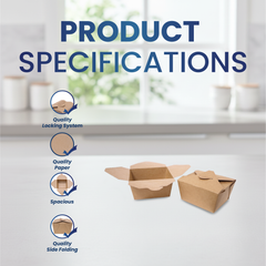 Brown Kraft Takeaway Boxes – Multiple Sizes | Bulk Packs for Food Packaging