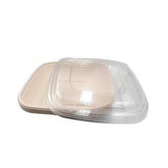 Bagasse Square Containers with PET & PP Lids – CB24 to CB48 | Eco Takeaway Boxes