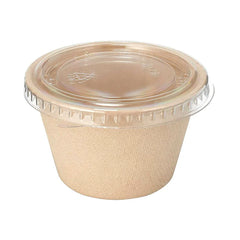 Bagasse Portion Cups with Lids – 2oz & 4oz | Eco-Friendly & Compostable 1x2000 pcs