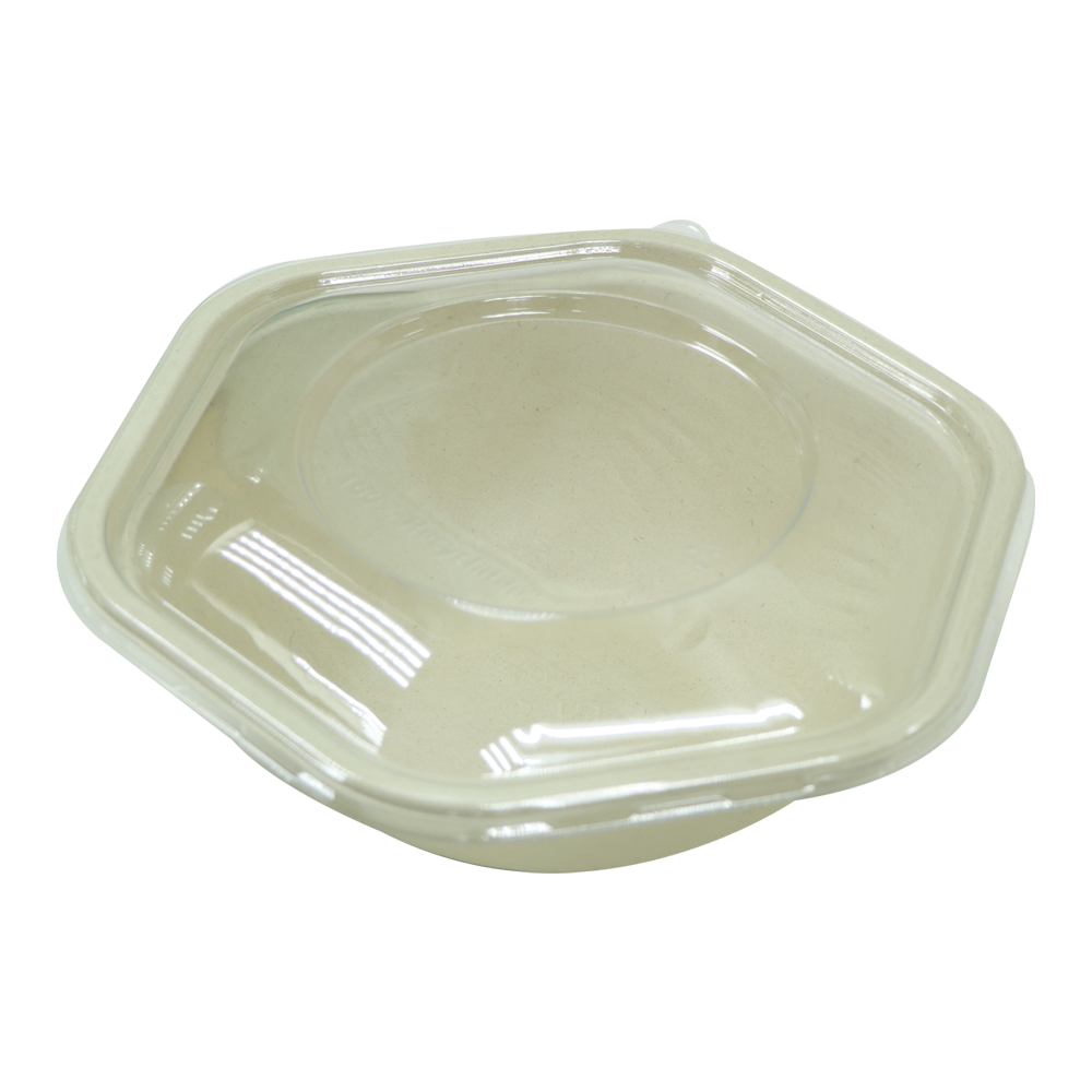 Bagasse Hexagon Shape Bowl 1000ML With Pet Lid 300 Pieces - Your One Stop Solution UAE