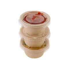Bagasse Sauce Cup With Clear Lid 4 OZ 1X1000 Pieces - Your One Stop Solution UAE