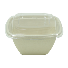 Bagasse Square Shape Bowl 500ML With Lid 600 Pieces - Your One Stop Solution UAE