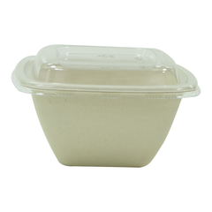 Bagasse Square Shape Bowl 500ML With Lid 600 Pieces - Your One Stop Solution UAE
