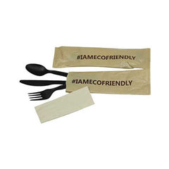 PLA Cutlery Set Fork Spoon Knife With Napkin - Your One Stop Solution UAE