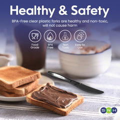 Black Plastic Knife Heavy Duty Cutlery