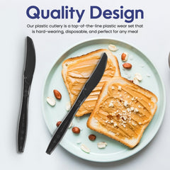 Black Plastic Knife Heavy Duty Cutlery