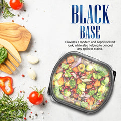 Oval Black Microwave Meal Prep Containers 1 Compartment With Lid