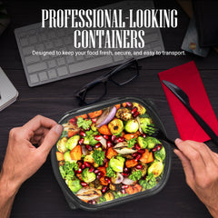 Oval Black Microwave Meal Prep Containers 1 Compartment With Lid