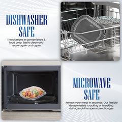 Oval Black Microwave Meal Prep Containers 1 Compartment With Lid