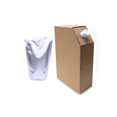 Brown Corrugated Flask with Silver Corner Spout Pouch