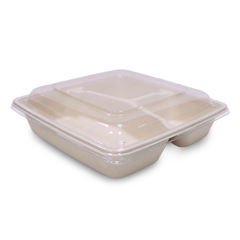 Bagasse Square Food Containers with PET, PP & Bagasse Lids – Eco-Friendly Packaging