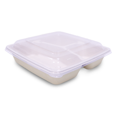 Bagasse Square Food Containers with PET, PP & Bagasse Lids – Eco-Friendly Packaging