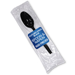 CUTLERY PACK BLACK (SPOON & NAPKIN) - 1 X500 PIECES