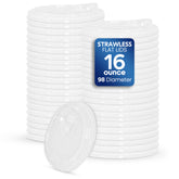Strawless Flat Lid for PET Juice Cups 98mm Diameter