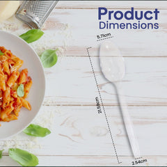 Clear & Black Plastic Spoons – Heavy Duty Cutlery | Disposable Catering Supplies