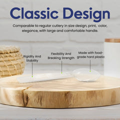 Clear & Black Plastic Spoons – Heavy Duty Cutlery | Disposable Catering Supplies