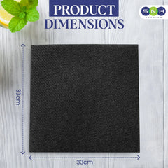 Black Paper Napkins – Available in Multiple Sizes  | 50 PCS x 40 PKTS | Soft, Absorbent & Hygienic Table Napkins