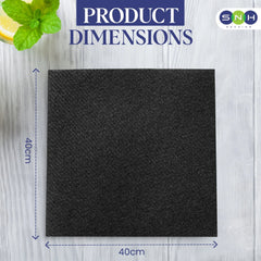 Black Paper Napkins – Available in Multiple Sizes  | 50 PCS x 40 PKTS | Soft, Absorbent & Hygienic Table Napkins