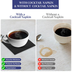 Black Cocktail Paper Napkins 2-Ply – Available in Multiple Sizes  | Premium Disposable Tissue Napkins for Parties, Bars & Events