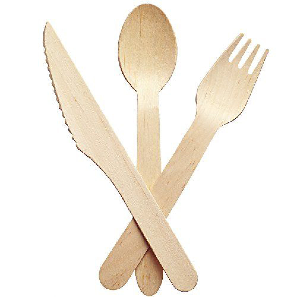 Wooden Cutlery Spoon Fork Knife With Napkin - Your One Stop Solution UAE