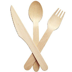 Wooden Cutlery Spoon Fork Knife With Napkin - Your One Stop Solution UAE