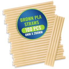 Eco-Friendly PLA Coffee Straws – Wrapped (6mm & 8mm, 145mm & 200mm) –100 PIECES X 50 PKT