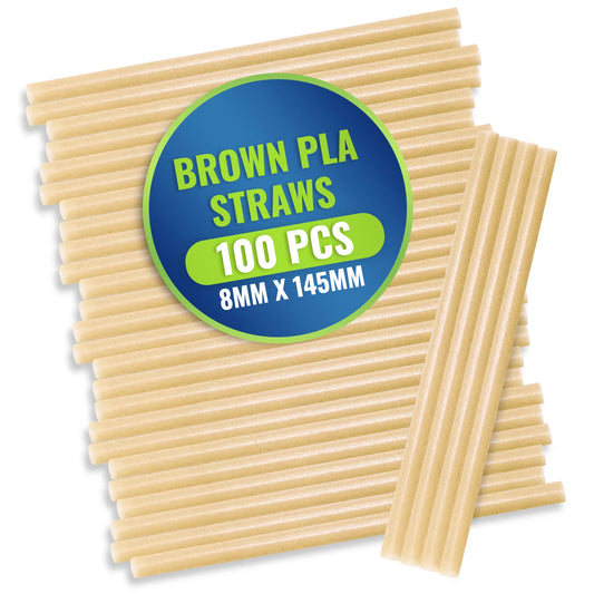 Eco-Friendly PLA Coffee Straws – Wrapped (6mm & 8mm, 145mm & 200mm) –100 PIECES X 50 PKT