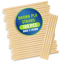 Eco-Friendly PLA Coffee Straws – Wrapped (6mm & 8mm, 145mm & 200mm) –100 PIECES X 50 PKT