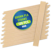 Eco Friendly PLA Brown Coffee Straw 6MM 10000 Pieces