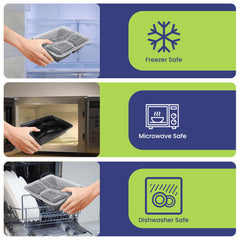 Microwave Container With Lid 3 Compartment