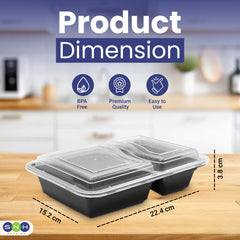 Microwave Container With Lid 2 Compartment