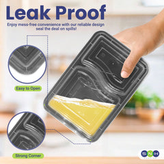 Microwave Container With Lid 2 Compartment