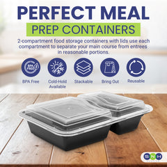Microwave Container With Lid 2 Compartment