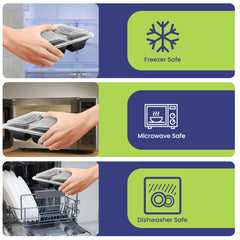 Microwave Container With Lid 2 Compartment