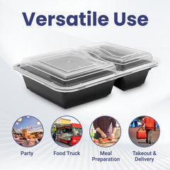 Microwave Container With Lid 2 Compartment