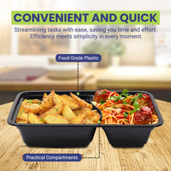 Microwave Container With Lid 2 Compartment