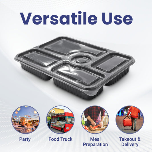 Microwave Container With Lid 5 Compartment
