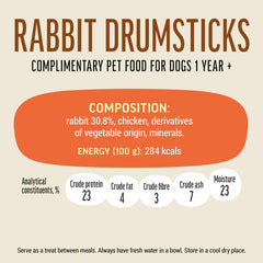 Dog Fest Rabbit Drumsticks For Adult Dogs 90g