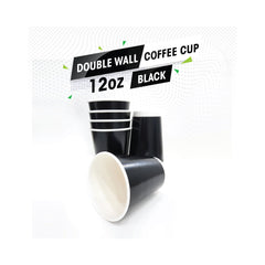 Paper Cups – Double Wall Black | Multiple Sizes | Premium Disposable Hot Cups