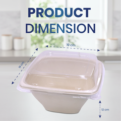 Bagasse Square Deep Containers with PET Lids – EG16 to EG42 | Eco Takeaway Boxes