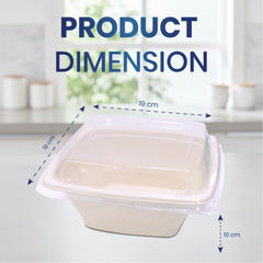 Bagasse Square Deep Containers with PET Lids – EG16 to EG42 | Eco Takeaway Boxes