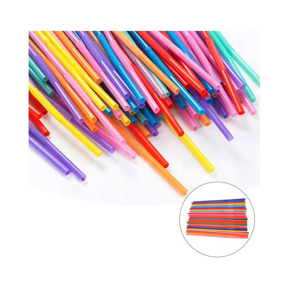 Fancy Flexible Straw Multi Color 6MM 2400 Pieces - Your One Stop Solution UAE