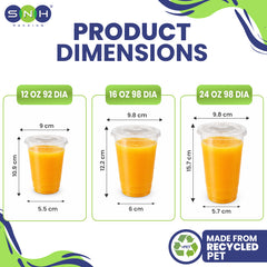 PET Juice Cup 92mm – Disposable Cold Drink Cup